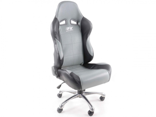 Sportovní sedačka - kancelářská židle, koženková, černo-šedá