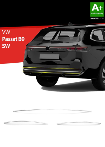 Nerez - chrom lišty zadního nárazníku Volkswagen Passat B9 kombi