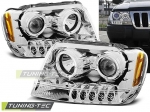 Přední světla angel eyes CCLF a LED Chrysler Jeep Grand Cherokee chrom