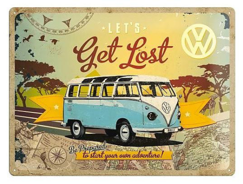 Retro cedule - Volkswagen - Let's Get Lost 30x40cm