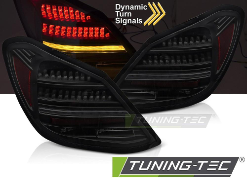 Zadní LED světla s dynamickým blinkrem pro Mercedes-Benz C-Class W205 černo-červené provedení
