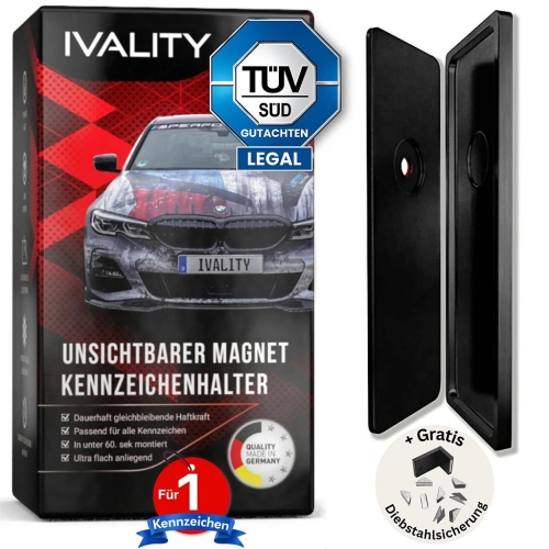 Neviditelný magnetický držák SPZ IVALITY - 1ks