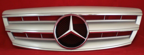 Sportovní maska s logem Mercedes S Class W220 03-, stříbrná-chrom