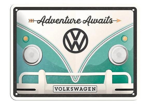 Retro cedule Volkswagen Advanture Awaits 15x20cm