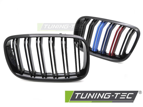 Maska-ledvinky pro BMW X5 E70 / X6 E71, černý lesk s trikolórou