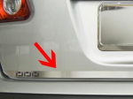 Lišta pátých dveří - matný nerez+logo AUDI A4 (B8) 4-dvéř.