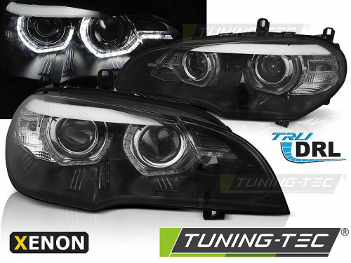 Přední světla xenon D1S 3D LED DRL BMW X5 E70 černá