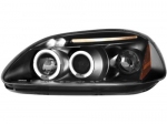 Přední světla černé Angel Eyes Honda Civic