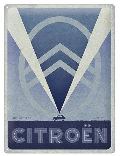 Retro cedule - Citroen 2CV Logo 30x40cm