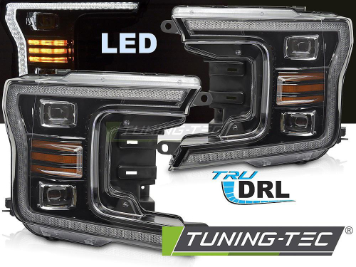Přední LED světla s denním svícením Ford F150 MK13 - černé provedení