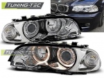 Přední světla chrom s Angel Eyes BMW E46 Coupe