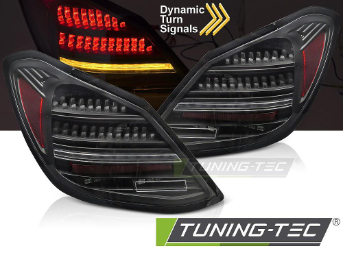 Zadní LED světla s dynamickým blinkrem a uvítací funkcí pro Mercedes C-Class W205 Sedan, černé provedení