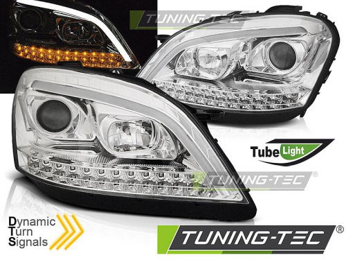 Přední LED dynamická světla Tube Light Mercedes W164 ML M-class chrom