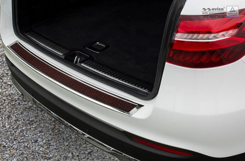 Kryt prahu zadních dveří Mercedes GLC - nerez / červený karbon