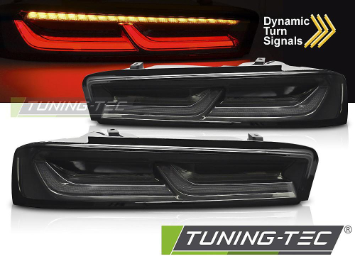 Zadní LED světla s dynamickým blinkrem pro Chevrolet Camaro / kouřovo-černé provedení