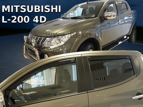 Deflektory-ofuky oken Mitsubishi L 200 Double Cab přední + zadní