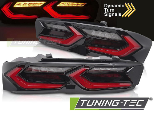 Zadní LED světla s dynamickým blinkrem pro Chevrolet Camaro / červeno-černé provedení