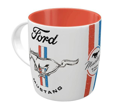 Retro keramický hrnek Ford Mustang (Horse & Stripes)