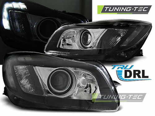 Přední světla čirá s LED denními světly Opel Insignia černá