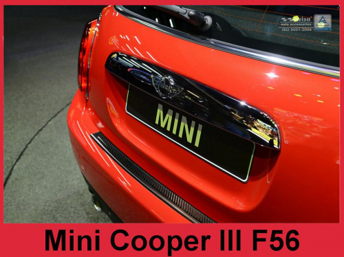Kryt prahu zadních dveří Mini Cooper III F56 - nerez - černá / karbon