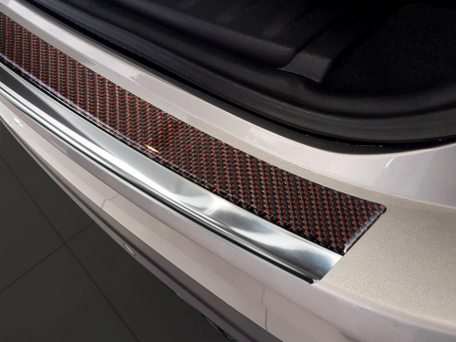 Kryt prahu zadních dveří Jaguar F-Pace - nerez-červený karbon