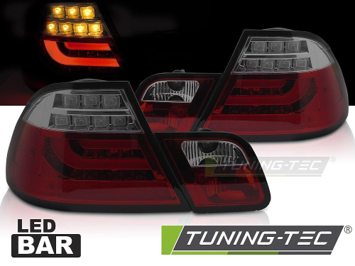 Zadní LED světla pro BMW E46 Cupe, červeno kouřové provedení