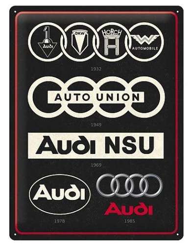 Retro cedule - Audi - Logo Evolution 30x40cm