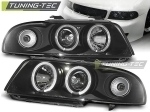 Přední světla černá Angel Eyes Audi A4