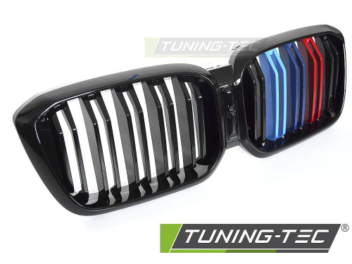 Maska-ledvinky pro BMW X3 G01 LCI / X4 G02 LCI, černý lesk s trikolórou