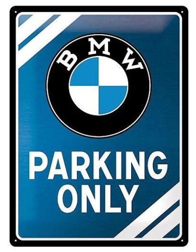Retro cedule - BMW - Parking Only Blue 30x40cm