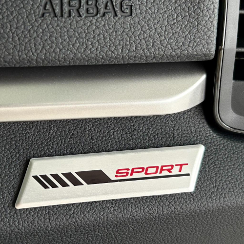 Samolepící interierový štítek SPORT - stříbrný