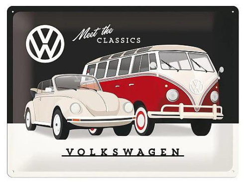 Retro cedule - Volkswagen - Meet The Classic 30x40cm