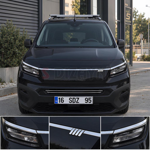 Nerez lišty předních světel a masky Fiat Doblo III K9 facelift