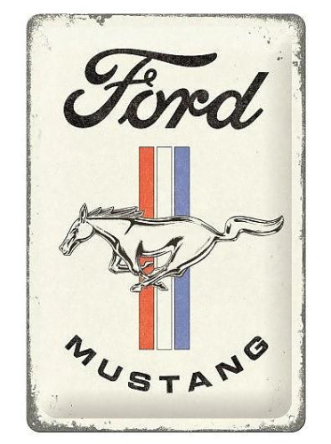 Retro cedule Ford Mustang (horse & stripes) 20x30cm