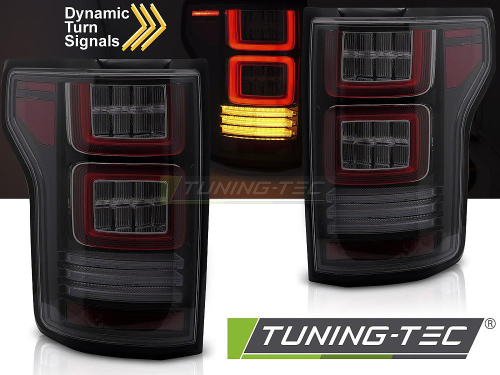 Zadní LED světla s dynamickým blikačem pro Ford F-150 MK13 - kouřové provedení