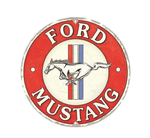 Retro kulatá cedule - Ford Mustang 35cm