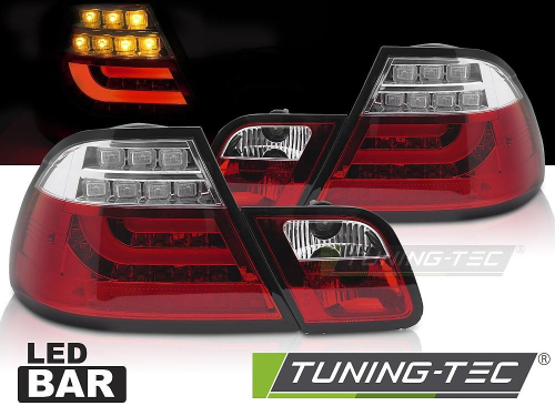 Zadní LED světla pro BMW E46 Cupe, červeno-bílé provedení