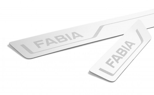 Nástupní celokovové kryty prahů nápis (Fabia) Škoda Fabia III