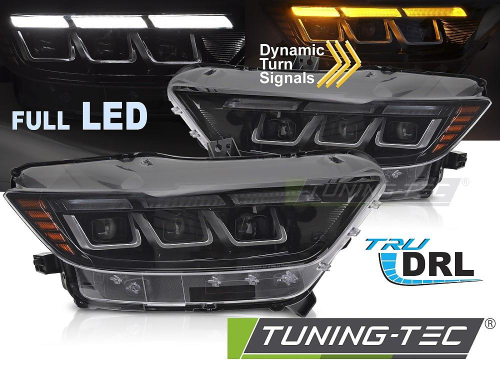 Přední LED světla s denním svícením a dynamickým blinkrem pro Ford Mustang 