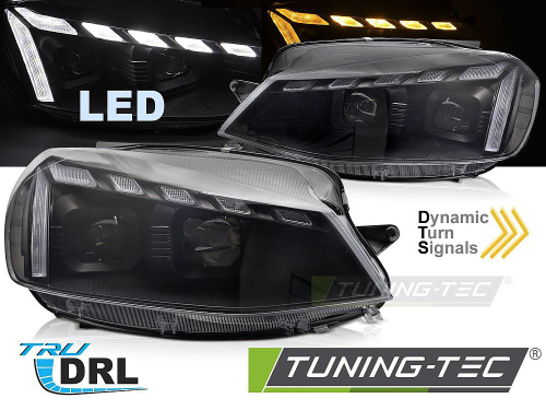 Přední LED světla s denním svícením a dynamickým blinkrem pro Volkswagen Golf VII - černé provedení